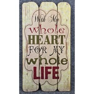Hobby Lobby Wooden Wall Hanging 27x15" Ivory Rustic Inspired Sign Romantic Quote